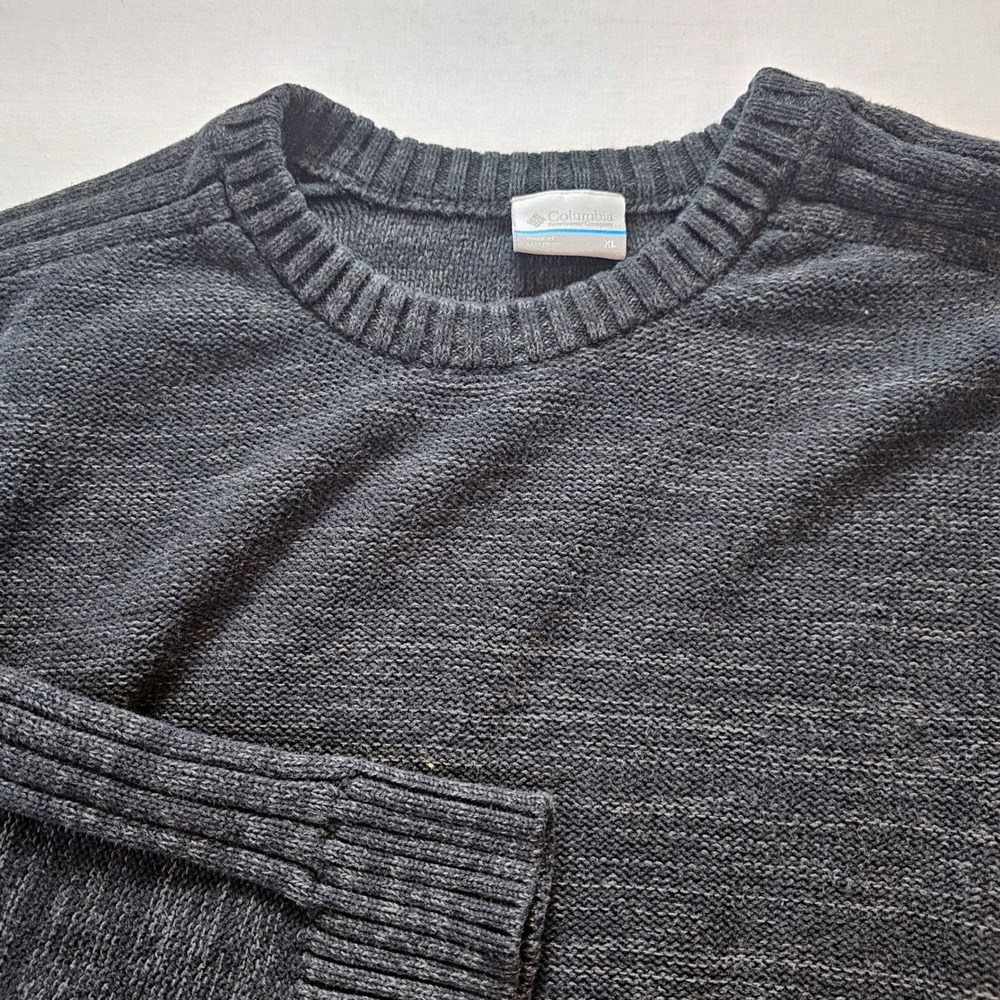 Columbia Mens XL Gray Marl 100% Cotton Crew Neck Knit Sweater RN 69724